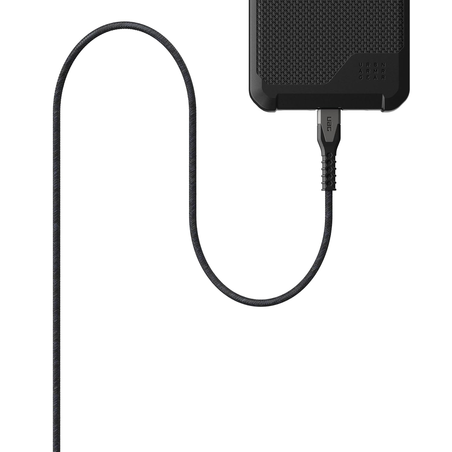 URBAN ARMOR GEAR UAG Rugged Kelvar Core USB-C to USB-C Cable 5ft/1.5m 60W Power Delivery PD Reinforced Fast Charging Cable for iPhone 17, MacBook, iPad Pro, Samsung Galaxy S26, Black/Gray