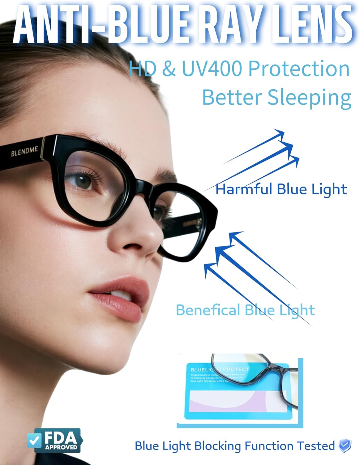 Ultralight Cat Eye Blue Light Glasses for Woman Anti Glare Reduce Eyestrain Gaming/Computer/Screen
