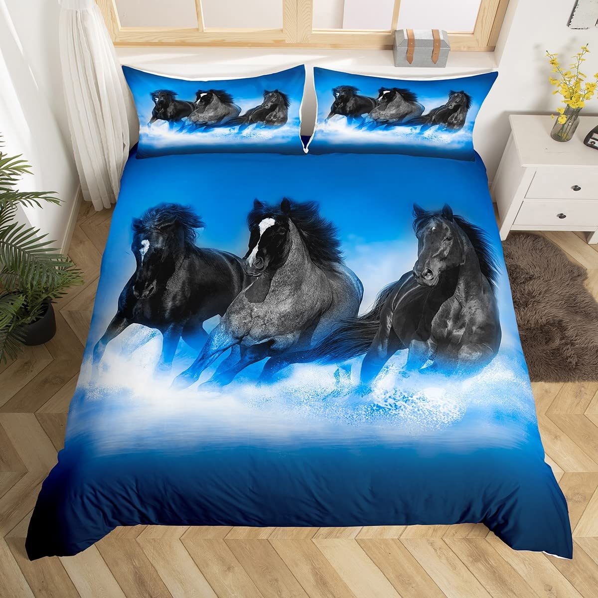 Housse de couette cheval bleu le secret pour faire adorer le lit aux enfants