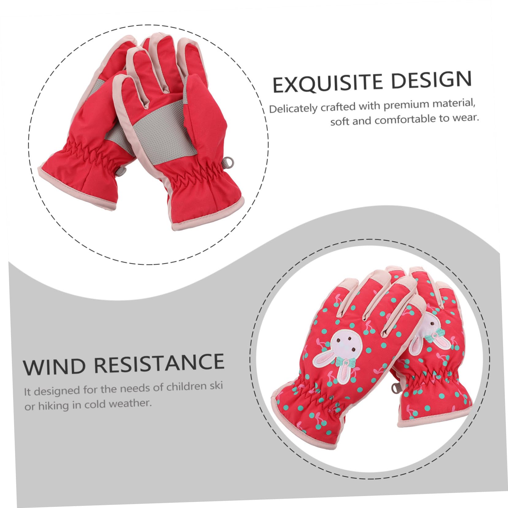 ABOOFAN 3paare Junge Mädchen Winter Skihandschuhe Winddicht Und Warme Schneehandschuhe Für Mädchen Elastische Bündchen Für Outdoor-aktivitäten Im Schnee