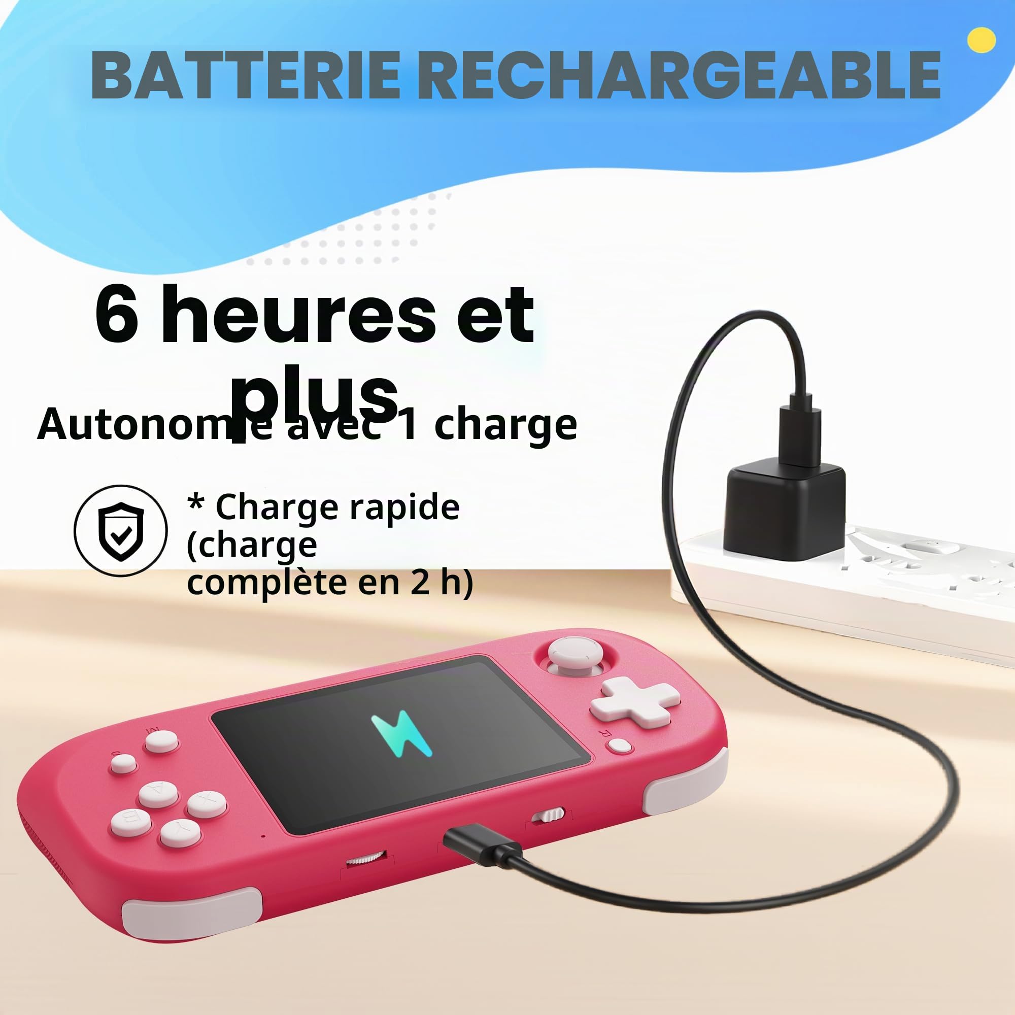 Console de Jeux Portable pour Enfants Adultes Construit en 220 avec 16bit Éducation Jeux Classiques Vidéo Plug & Play et Consoles Système 3.0" LCD Big Écran d’Anniversaire et Cadeau de Noël-Rouge