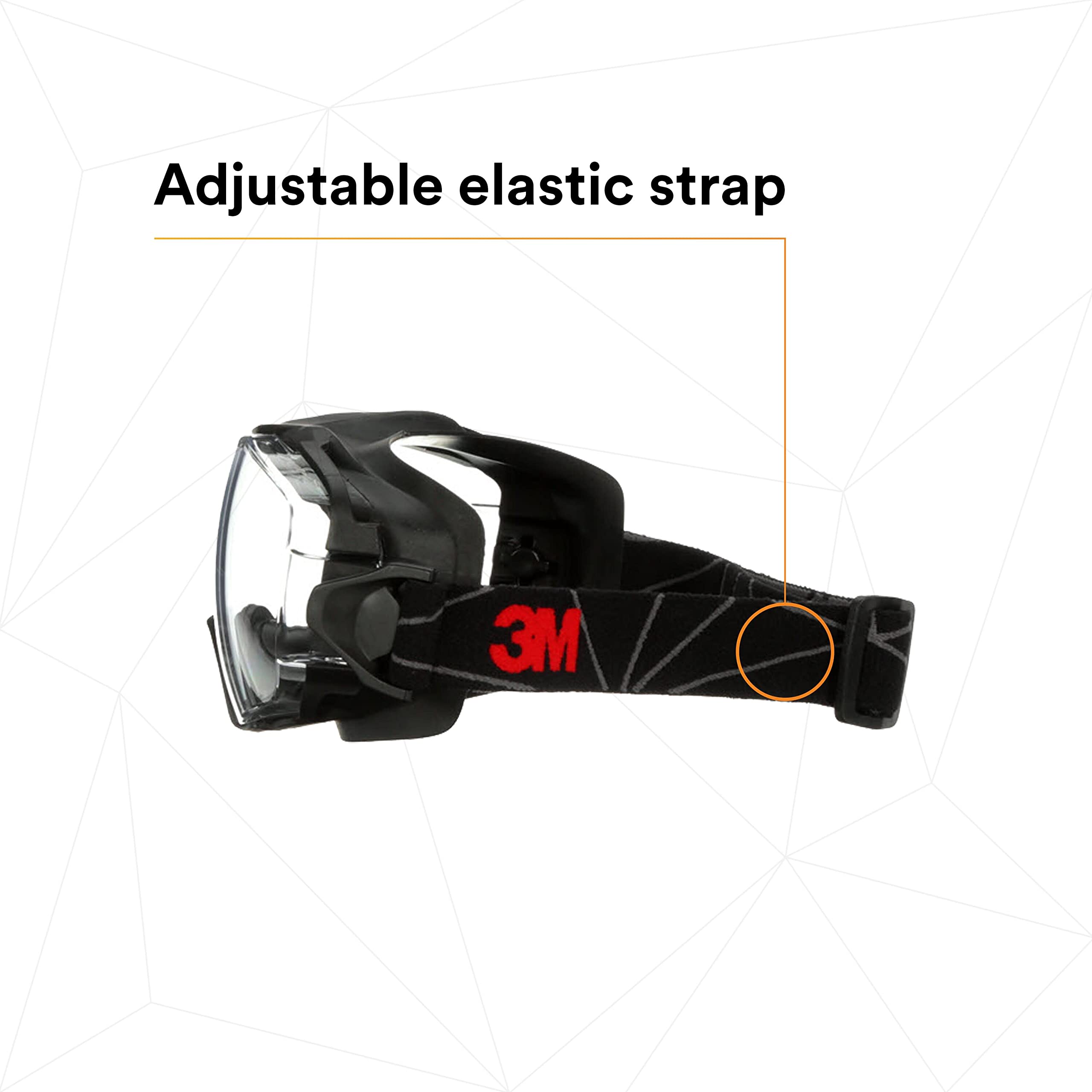 3M GoggleGear 6000 Series Gafas de seguridad, cubierta negra, revestimiento antivaho Scotchgard, lente transparente antiarañazos