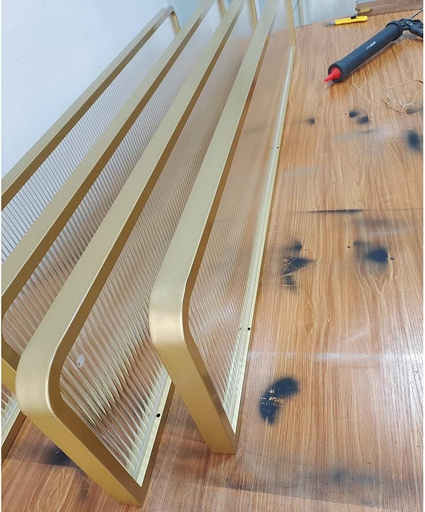 15" Gold Stainless Steel Dining Partition Screen - Privacy Divider Panels for Office, Restaurant, Hotel & Workspace - Table Separator for Desks & Countertops (60cm/23.6in)