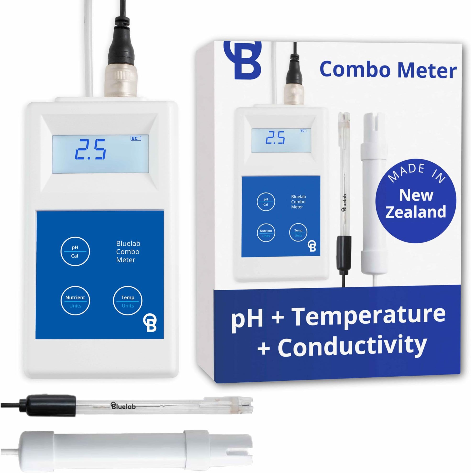 Metcom Combo Meter For Ph, Temperature, Conductivity (Nutrient) In Water With Easy Calibration, Digital Tds R For Hydroponic System And Indoor Plant Grow, Pack Of 1