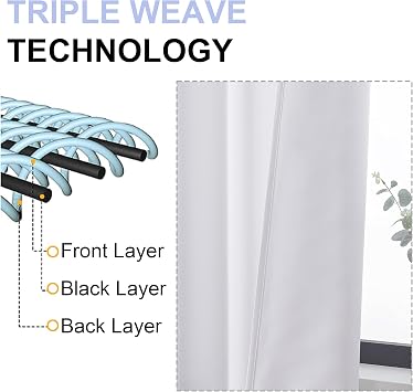 Simplebrand Ava Pure White Curtains for Bedroom 96 Inches Long 2 Panels Set, Elegant Light Filtering Living Room Curtain Drapes, Soft Casual Rod Pocket Privacy Curtains, W50 x L96 Inch, White