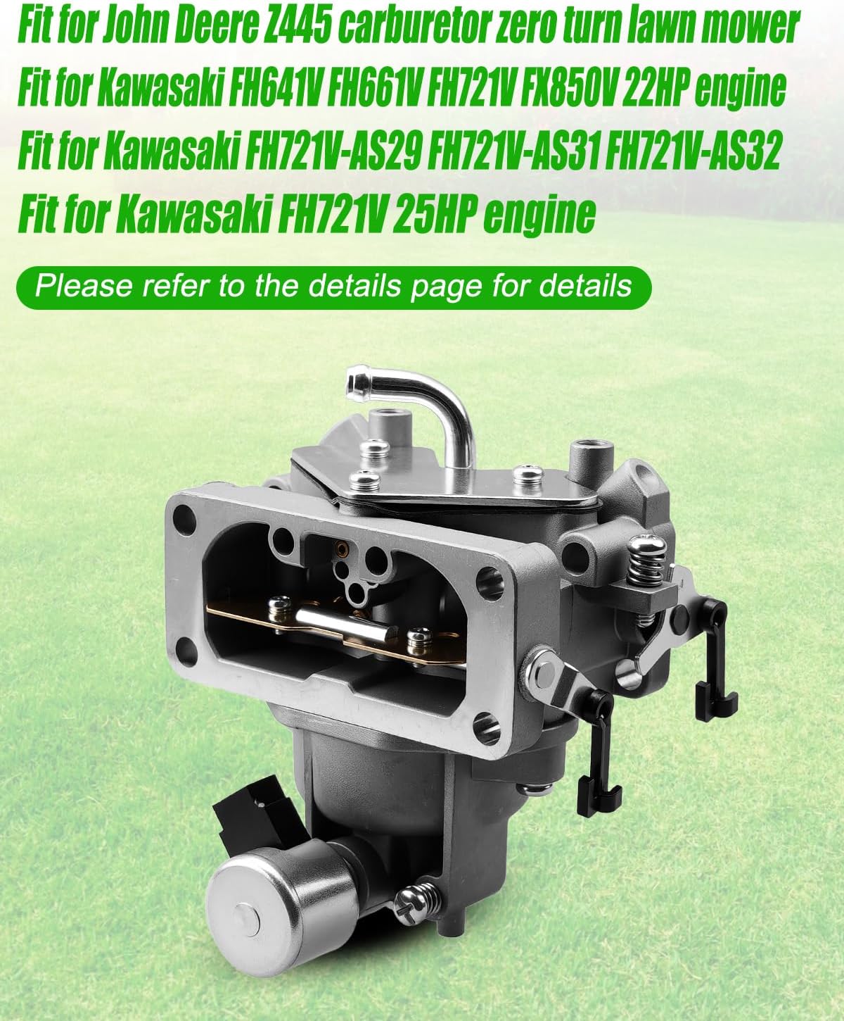 Carburetor Fit for John Deere Z445 Zero Turn Mower Kawasaki FH721V 25HP Engine, Carb Filter Fuel Pump Tune Up Kit