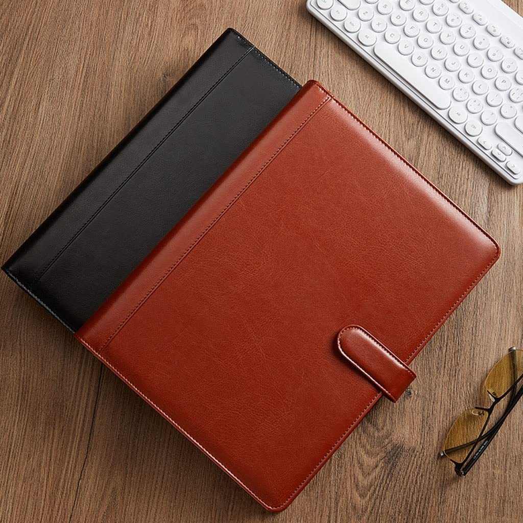 IBOWZ Porte Documents A4 Conférencier Portefeuille Dossier classeur Padfolio avec 4 Anneaux classeur A4 Dossier Bloc-Notes Cahier pour Femmes Hommes Entretien