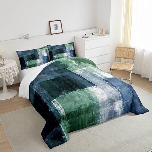 Miniatura 4 de Erosebridal Edredón de color verde degradado, tamaño matrimonial, color turquesa, teñido anudado, acuarela, edredón estético, graffiti, hippie,