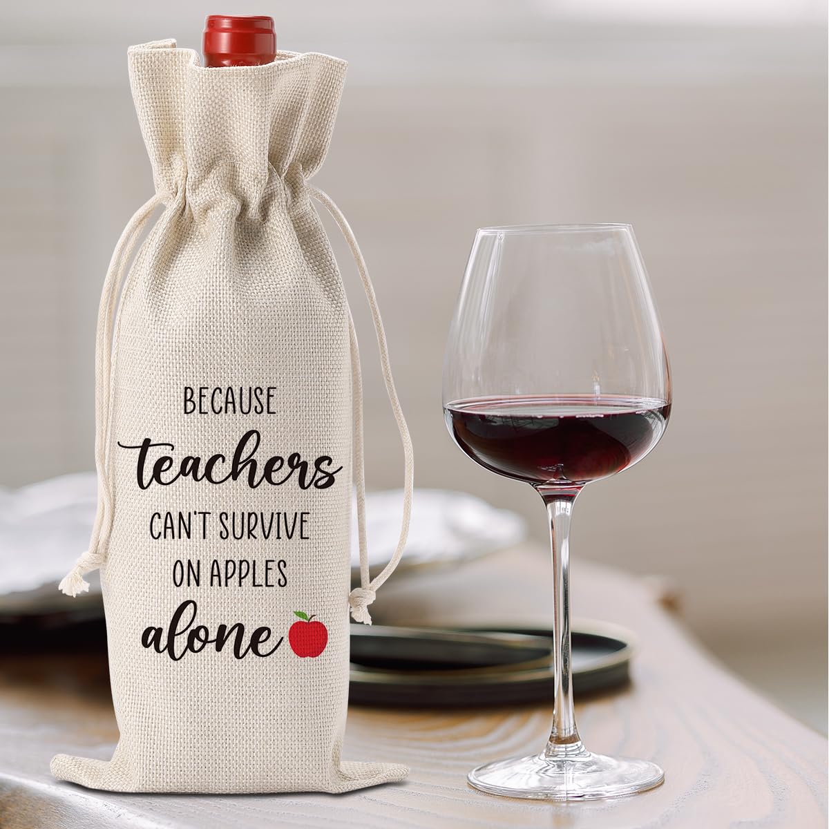 Funny Teacher Gifts for Women, Teacher Wine Bag, Teachers Valentines Day Retirement Appreciation Birthday Gifts for Teachers，Teachers Wine Bottle Bags