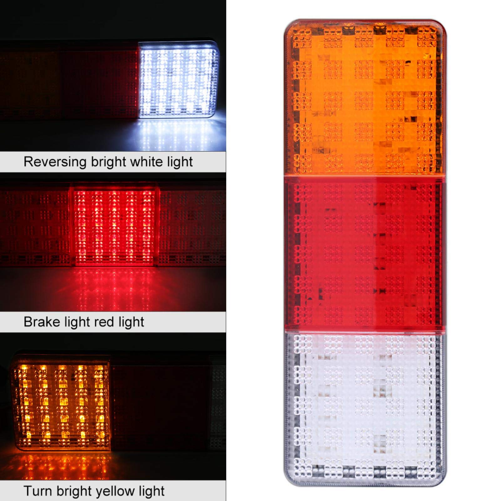 Luz trasera, señal de giro, 2 x 12 V 75 LED, camión, remolque, barco, freno trasero, luz trasera inversa, lámpara indicadora impermeable