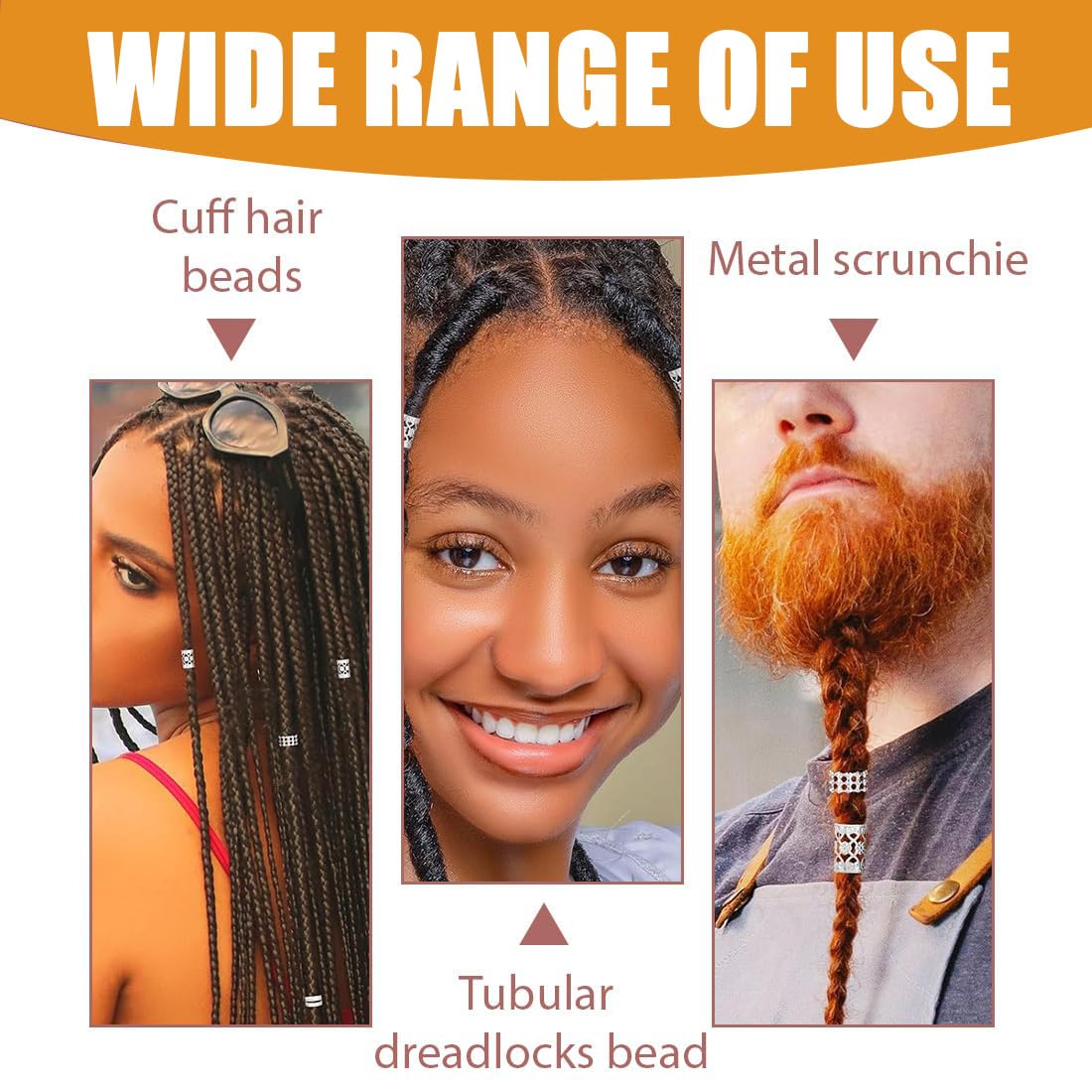 Dreadlocks joyas, 40 piezas de accesorios para el pelo para trenzas, puños de metal ajustables, joyas para el cabello, clips en espiral para rastas para hombres, mujeres, niñas y niños (40 unidades)