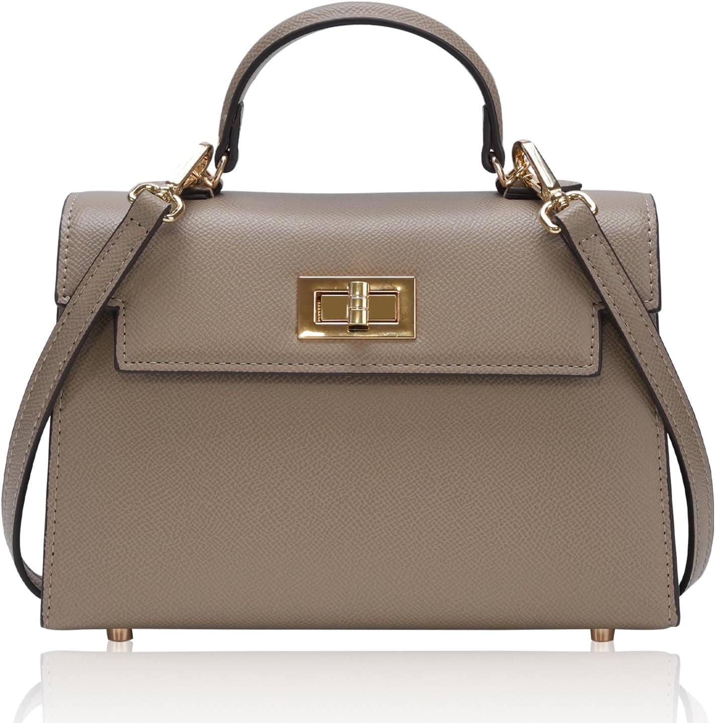 Leather Crossbody Handbag and Mini Luxury Shoulder Bag - Top Handle Purse with Adjustable Strap