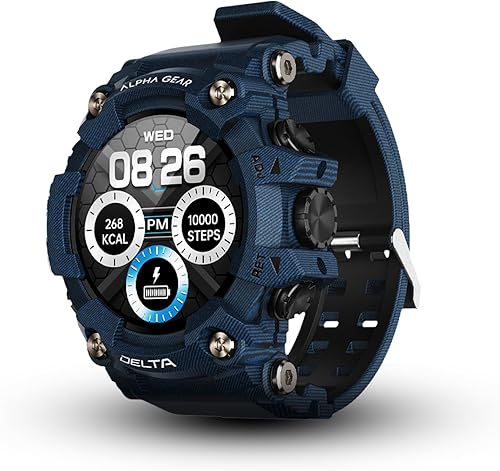 ALPHAGEAR Delta - Reloj inteligente para hombre, reloj inteligente militar, reloj deportivo con pantalla HD de 1.45 pulgadas, batería de 14 días,
