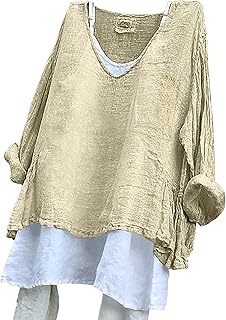Camisa de Vestir Larga algodón Texturizado, Holgada, Color Liso, Talla Grande, para Mujer Corta Mujer Camiseta Basica Amarilla Camisetas Negras Blusa Manga Ropa Talla Grande Verano