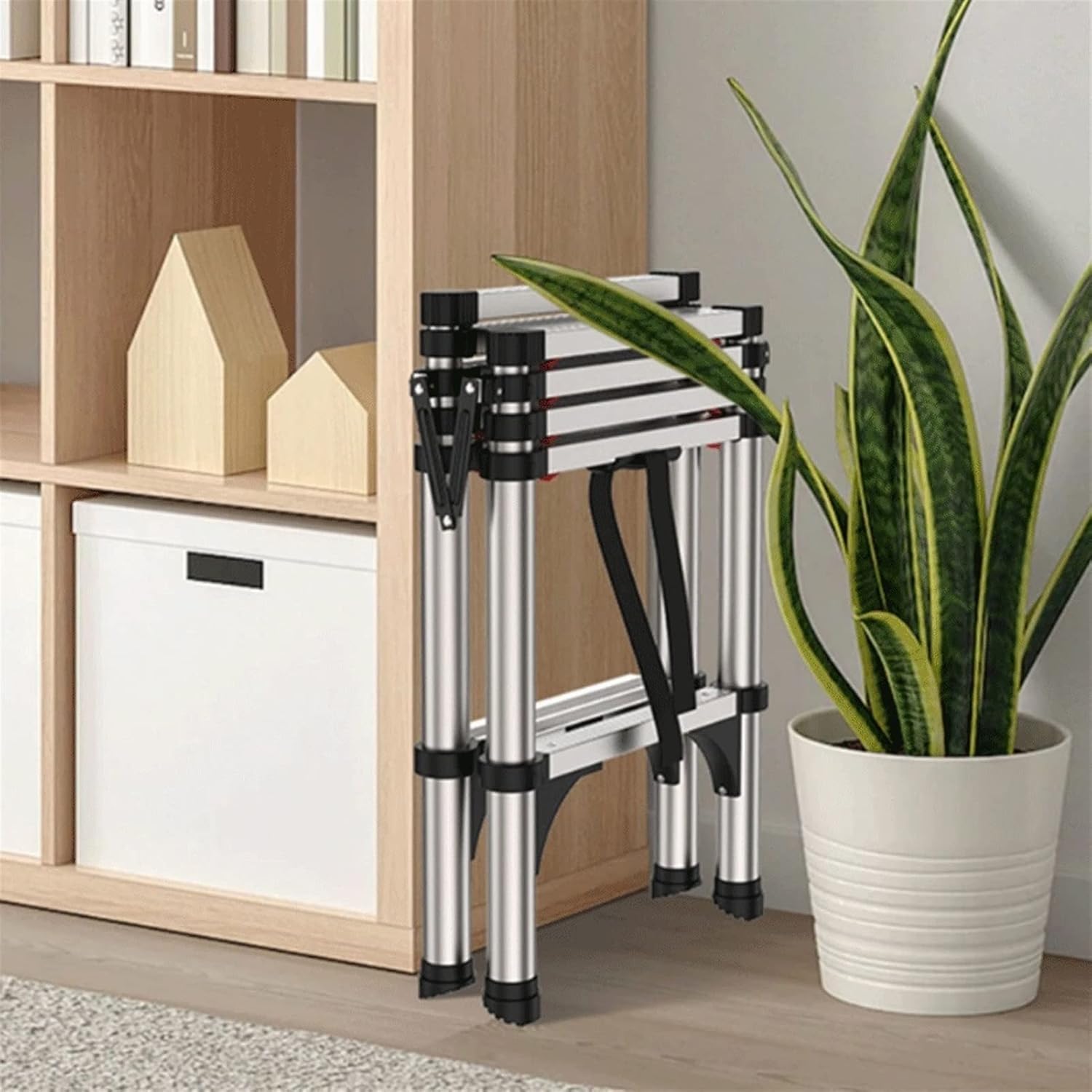 Telescoping Ladder Home Foldable Telescopic Herringbone Ladder Small Indoor Extendable Ladder Multifunctional Lifting Folding Stairs Compact Ladder(Size:70cm) Marriage vision Stabilize