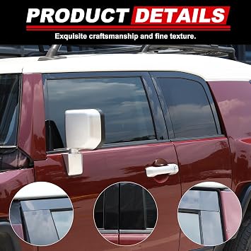 B Pillar Trim Cover Center Window Outer Pillar Post Panel Cover Anti-Scratch Molding Covers Stickers Decorative Exterior Accessories for Toyot@ FJ Cruiser 2007-2021
