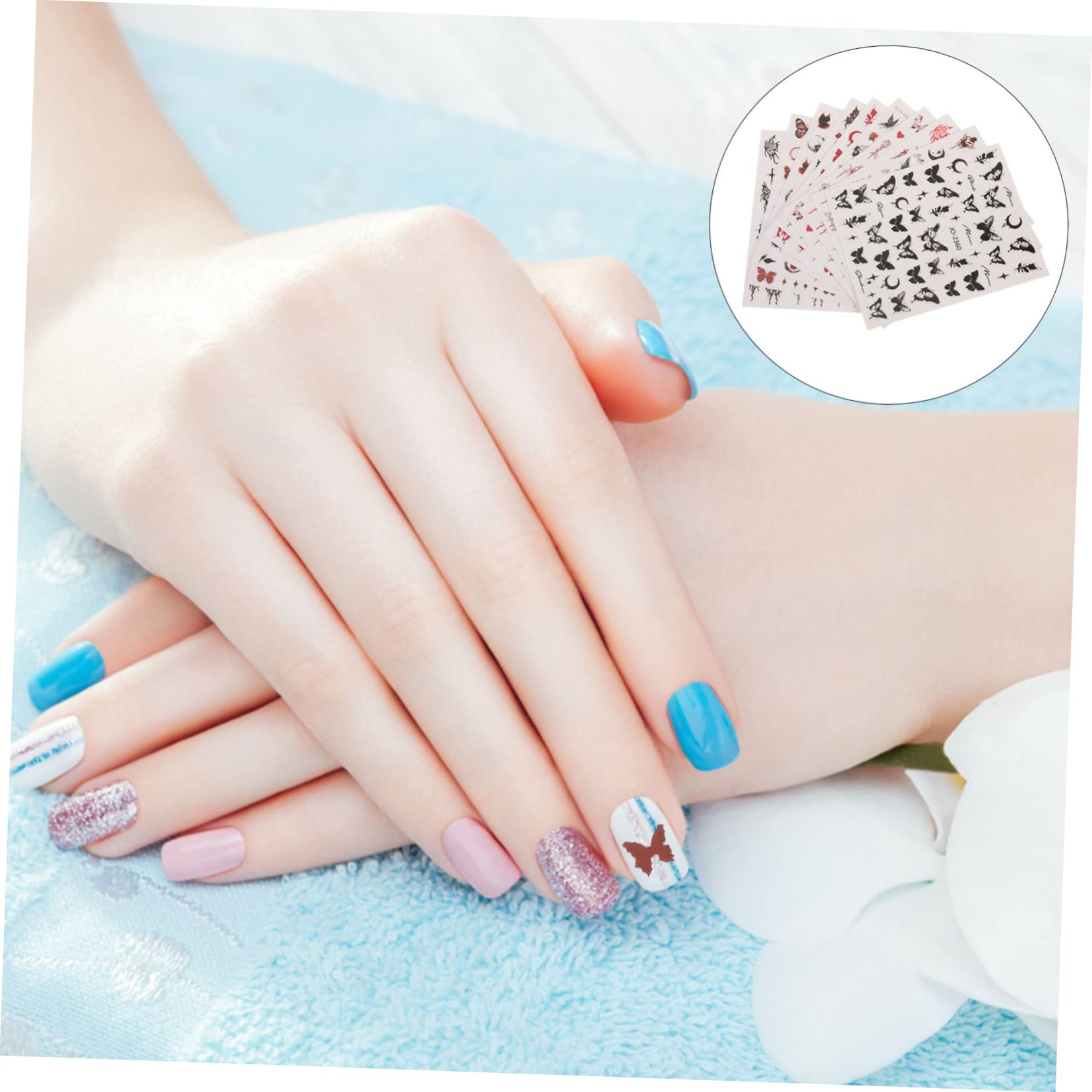 60fogli Adesivi Per Unghie Decorative Nail Stickers Autoadesivi Per Manicure Per Speciali e Estive