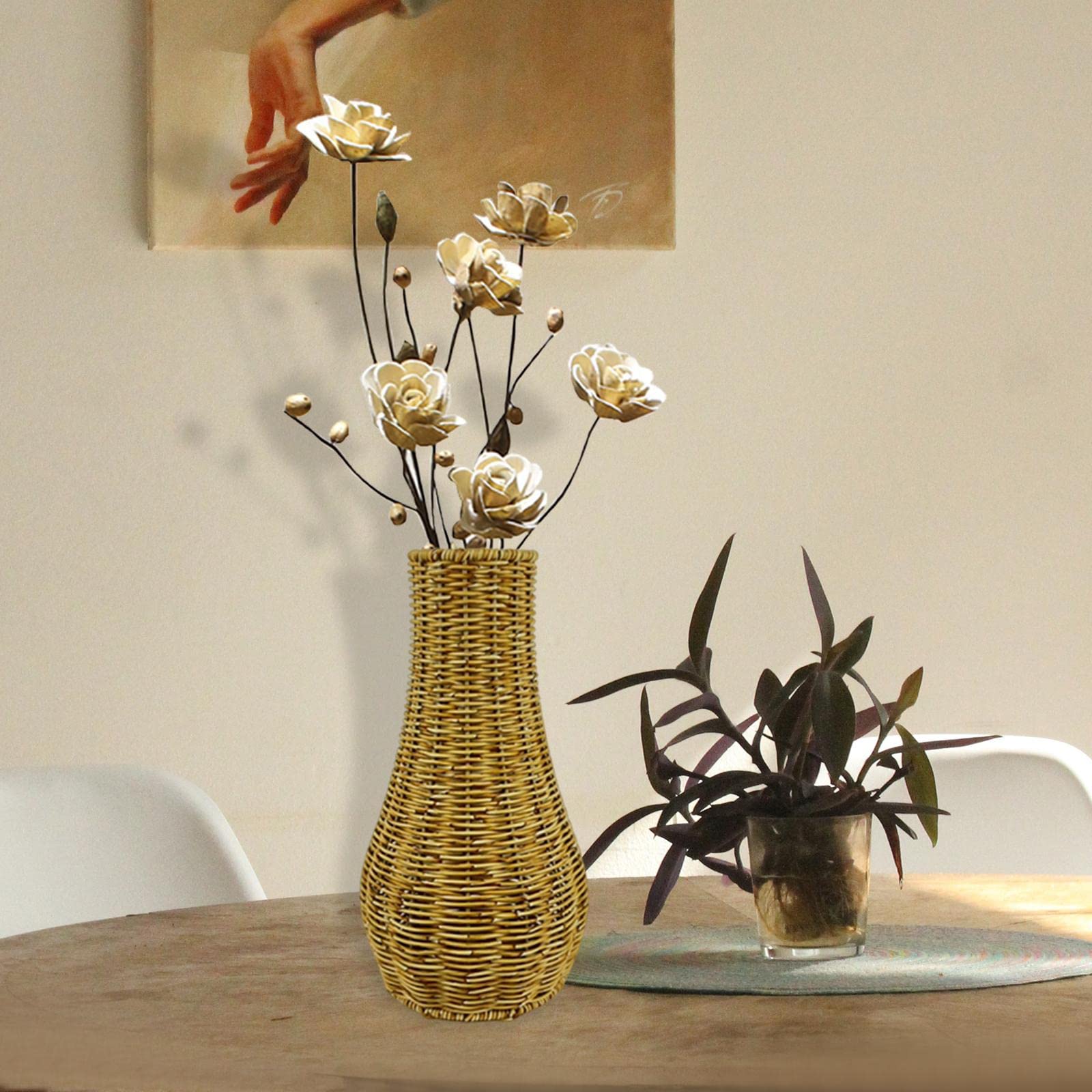 Vaso di fiori intrecciato in Rattan contenori per composizioni