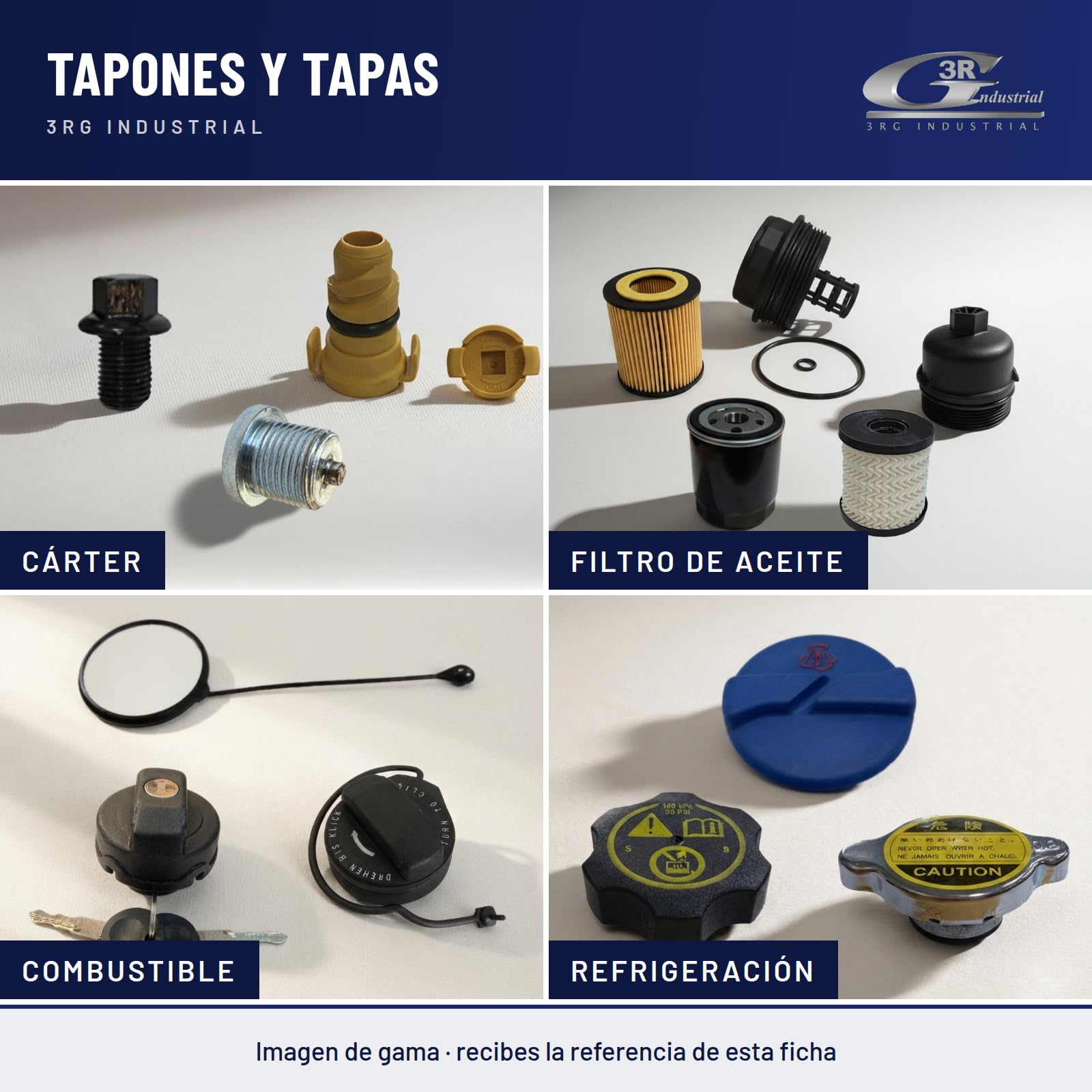 3RG INDUSTRIAL - Tapa Filtro Aceite - OEM Varios - Piezas para Coche Recambios Motor y Otras Partes de Vehículo - Compatible con los distintos Modelos de Coche.