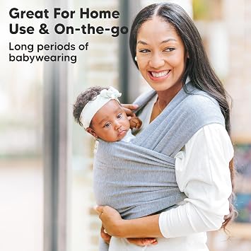 KeaBabies Baby Wrap Carrier - All in 1 Original Breathable Baby Sling, Lightweight,Hands Free Baby Carrier Sling, Baby Carrier Wrap, Baby Carriers for Newborn, Infant Baby Wraps CarrierLight Heather