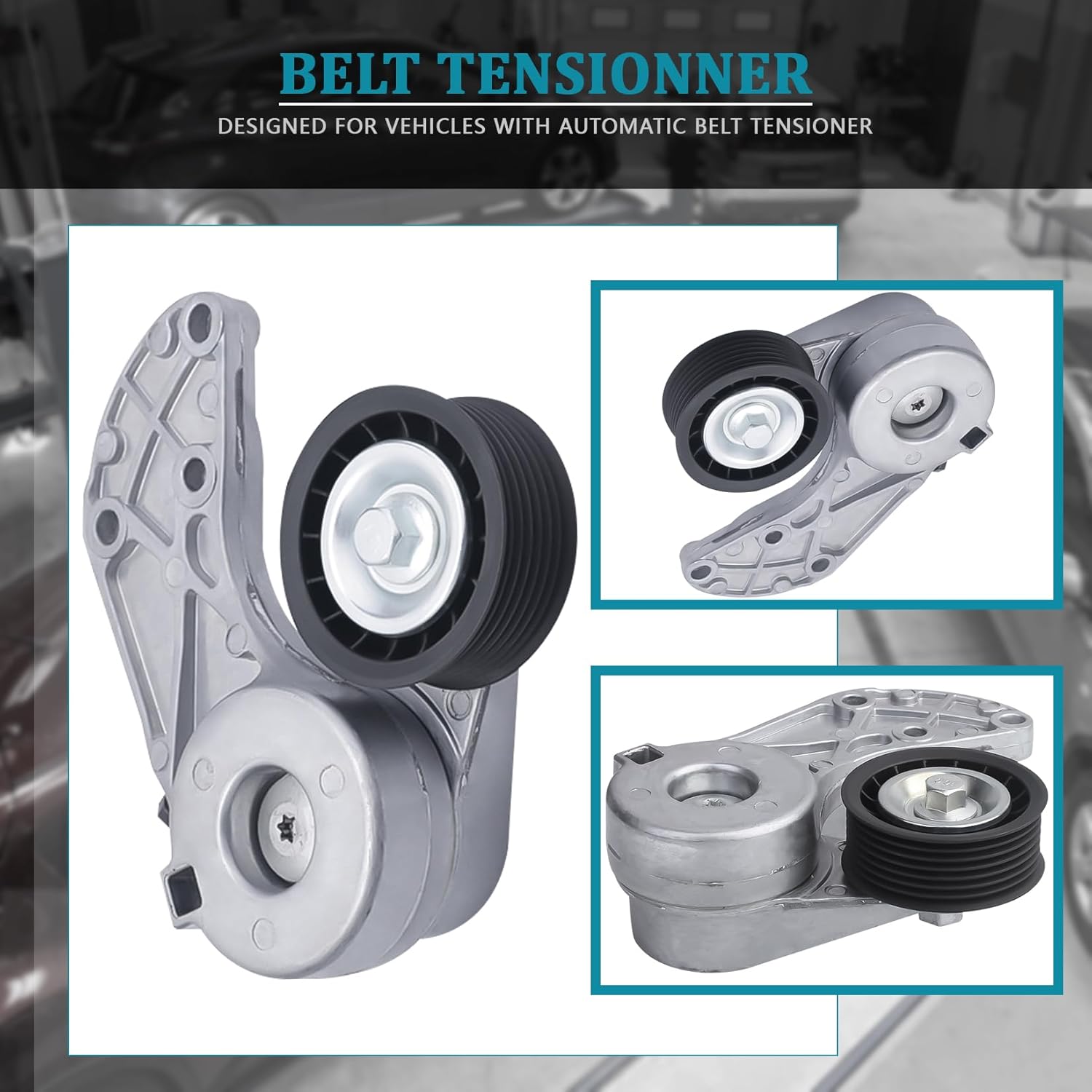 IRONTEK 022145299E Belt Tensioner Pulley Assembly Fit for Audi 2007 Q7, for Porsche 2004-2016 Cayenne, for Volkswagen 2004-2016 Touareg #38317 999164 89623