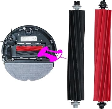 Roborock ile Uyumlu S8, S8 Plus, S8 Pro Ultra Robot Süpürge Yedek Parça Yenileme Seti-S8, S8 Plus, S8 Pro Ultra için 1 Set Silikonlu Ana Fırça,2 Adet Yan Fırça Yedek Seti-Siyah 4 Parça