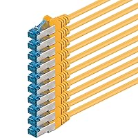 1aTTack.de 2m - giallo - 10 pezzi - Rete Cavi Cat6a S-FTP CAT 6a doppia schermatura