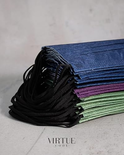 Miniatura 6 de VIRTUE CODE Máscaras faciales de apoyo, mascarillas suaves y cómodas de 3 capas, coloridas mascarillas desechables paquete de 50 máscaras faciales