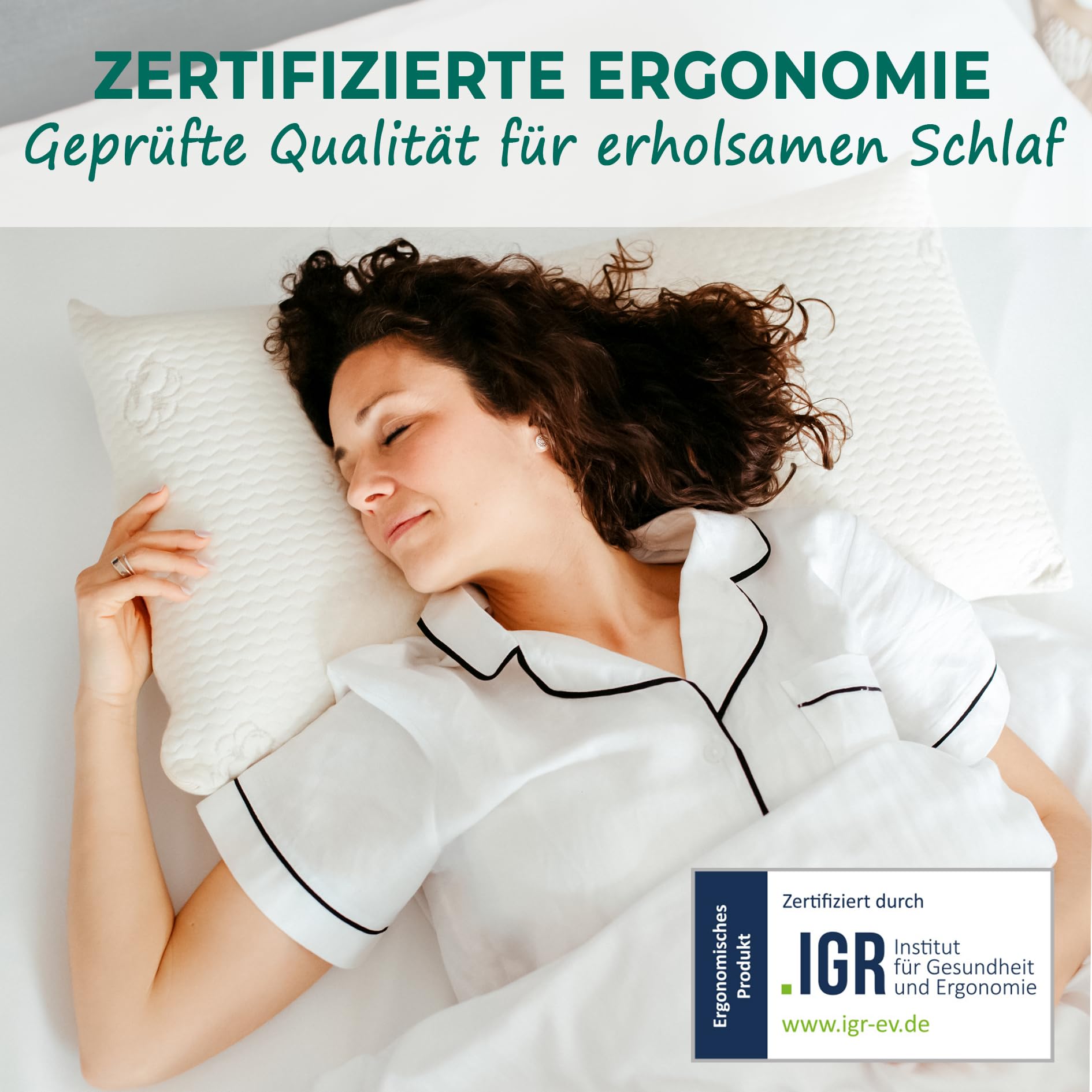 KNERST® Nackenkissen - Orthopädisches Kissen für ultimativen Komfort in jeder Schlafposition - Nackenstützkissen - Memory Foam Kissen - ergonomisches Kopfkissen [Höhe 9cm] - für Bezüge 40x80cm