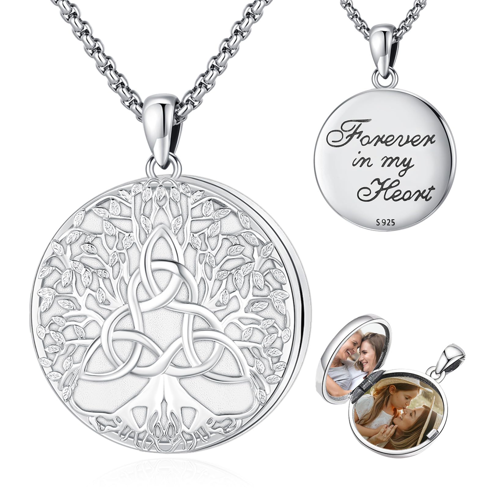 Ciondolo Medaglione Apribile A Stella - Argento 925 Per Foto, Regalo Elegante - Foto 3