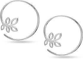 HIKARO 925 Sterling Silber Draht Einfädler Ohrringe Schmuck für Frauen Mädchen Teenager