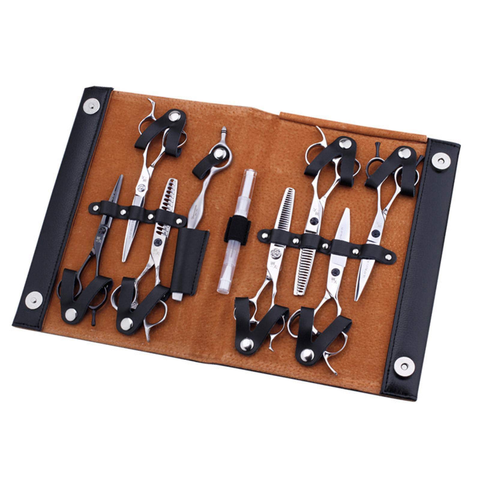 XJST Conjunto De Tijeras De Peluquería Profesional De Cabello, Tijeras De Peluquería De Acero Inoxidable, para Hombres Mujeres Mascotas para El Hogar Salón Peluquero Peluquero