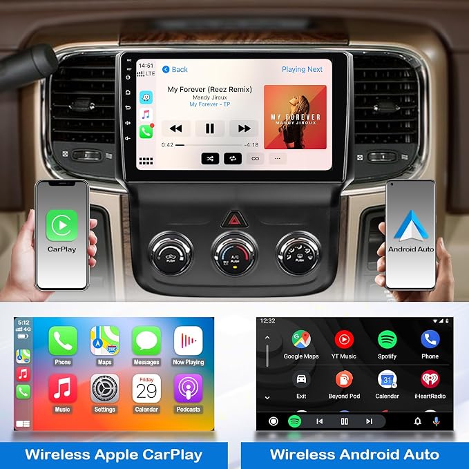 Radio para Dodge RAM 9" Android 13 Pantalla Táctil miniatura 3