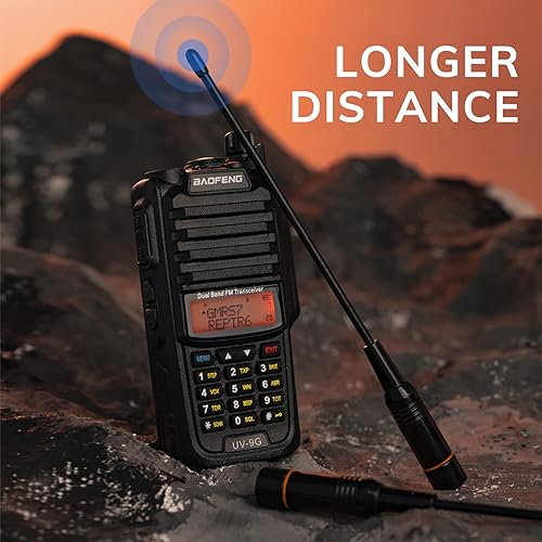 Miniatura 5 de Baofeng Radio UV-9G GMRS (paquete de 2), radios bidireccionales impermeables IP67, de largo alcance, recargable con cable de programación y antenas