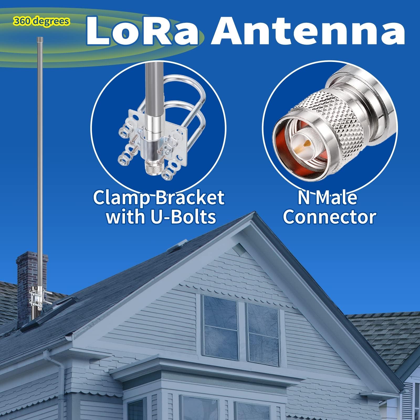 Bingfu Antenna Lora 868mhz 8dBi Antenna Helium N Maschio con Cavo 3 m per MNTD RAK V2 Nebra Bobcat 300 Sensecap M1 HNT Helium Hotspot Minatore SyncroBit Gateway