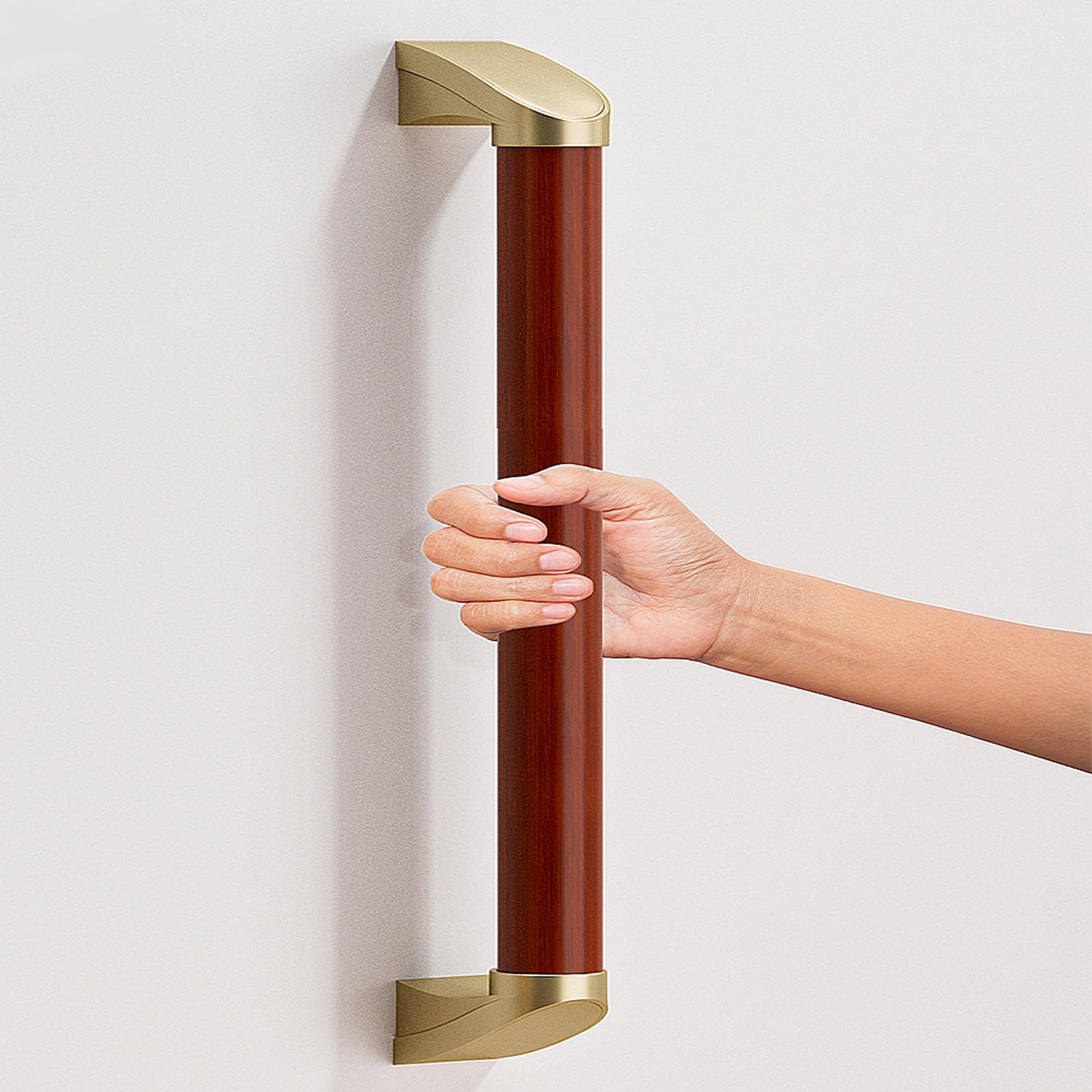 HLTYGWX Asidero para bañeras y duchas Ducha de Pared de Madera Maciza Inodoro de Seguridad Accesorios de baño Productos de Asistencia para Personas Mayores Manijas para discapacitados(B,12")