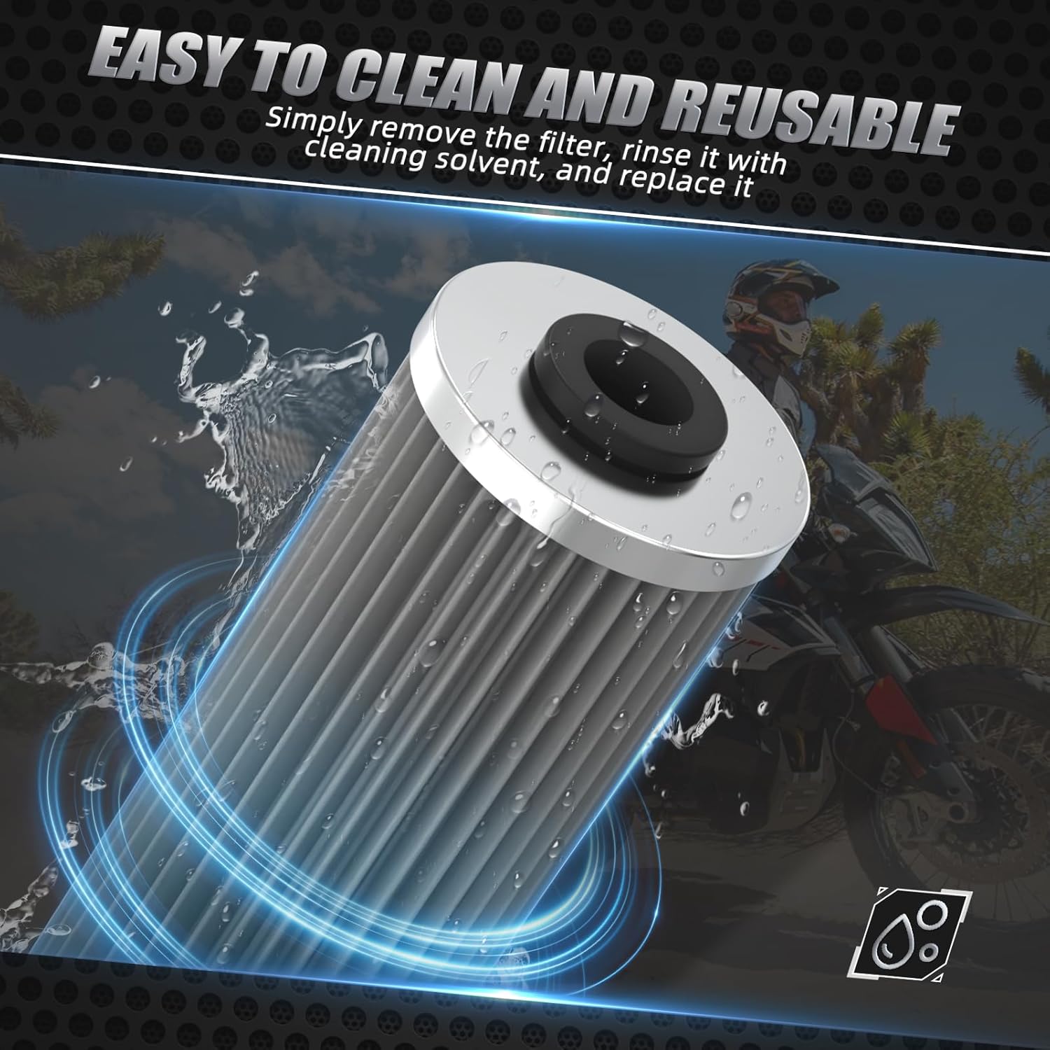 NICECNC Oil Filter Cartridge Compatible with 790/890/950/990/1090/1190/1290 ADVENTURE/DUKE/SUPERMOTO 2003-2023, Compatible with Husqvarna Norden 901 2022-2023, 304 Stainless steel, Magnetic Oil Filter