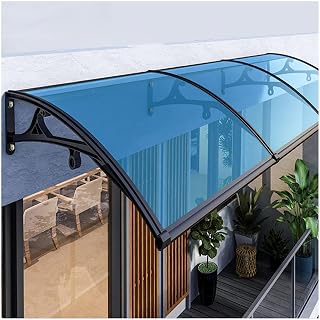 Window Awning, Front Door Canopy, Outdoor Garden Canopy, Patio Porch Awning, Rain Shelter Cover, Uv Rain Snow Protection Polycarbonate Sheet,blue-80x160cm/31 * 63in