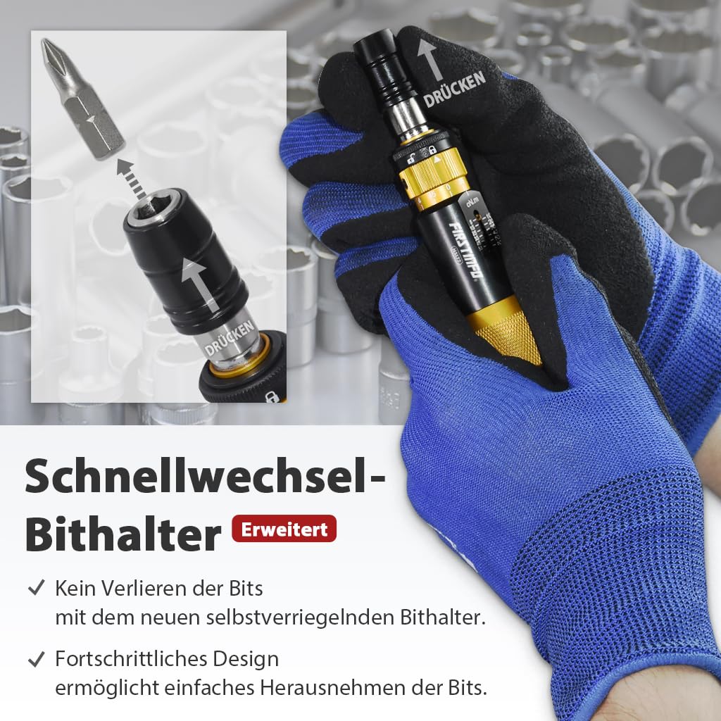 FIRSTINFO Drehmomentschraubendreher 0,05-0,6 Nm 1/4" Hex H5177