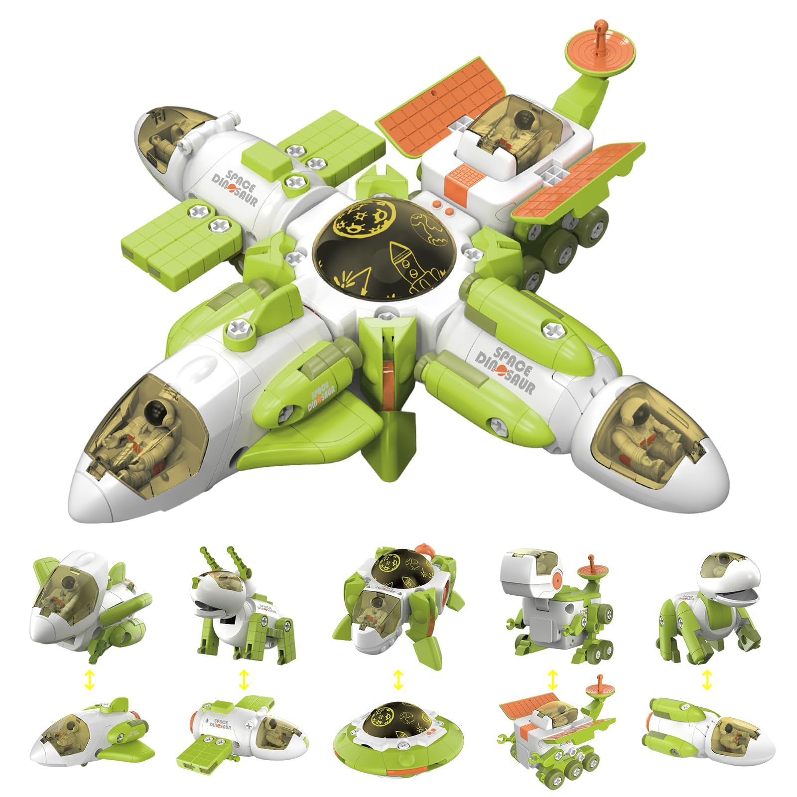 Amazon.co.jp: XOSECA 5イン1 宇宙&恐竜 おもちゃ - 宇宙船、ロケット