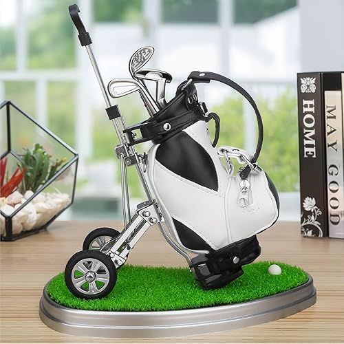 Miniatura 1 de 10L0L bolígrafos de golf con soporte para bolsa de golf, regalos novedosos con 3 piezas de aluminio para oficina, escritorio, bolsa de golf, soporte
