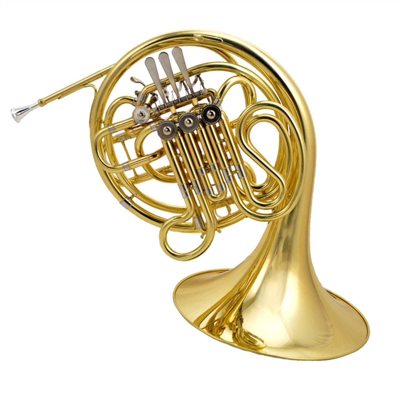 Corno Francese Professionale Corno Francese A Quattro Tasti Doppio Si Piatto Laccato Oro Per Band Professionali Per Adulti