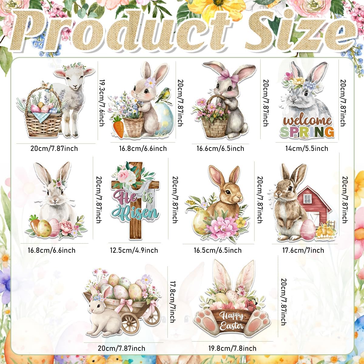 Easter Decorations Happy Easter Garland Banner with Egg Bunny Hanging Swirl Welcome Spring Decorations Banner for Indoor Home Office School Easter Party Supplies