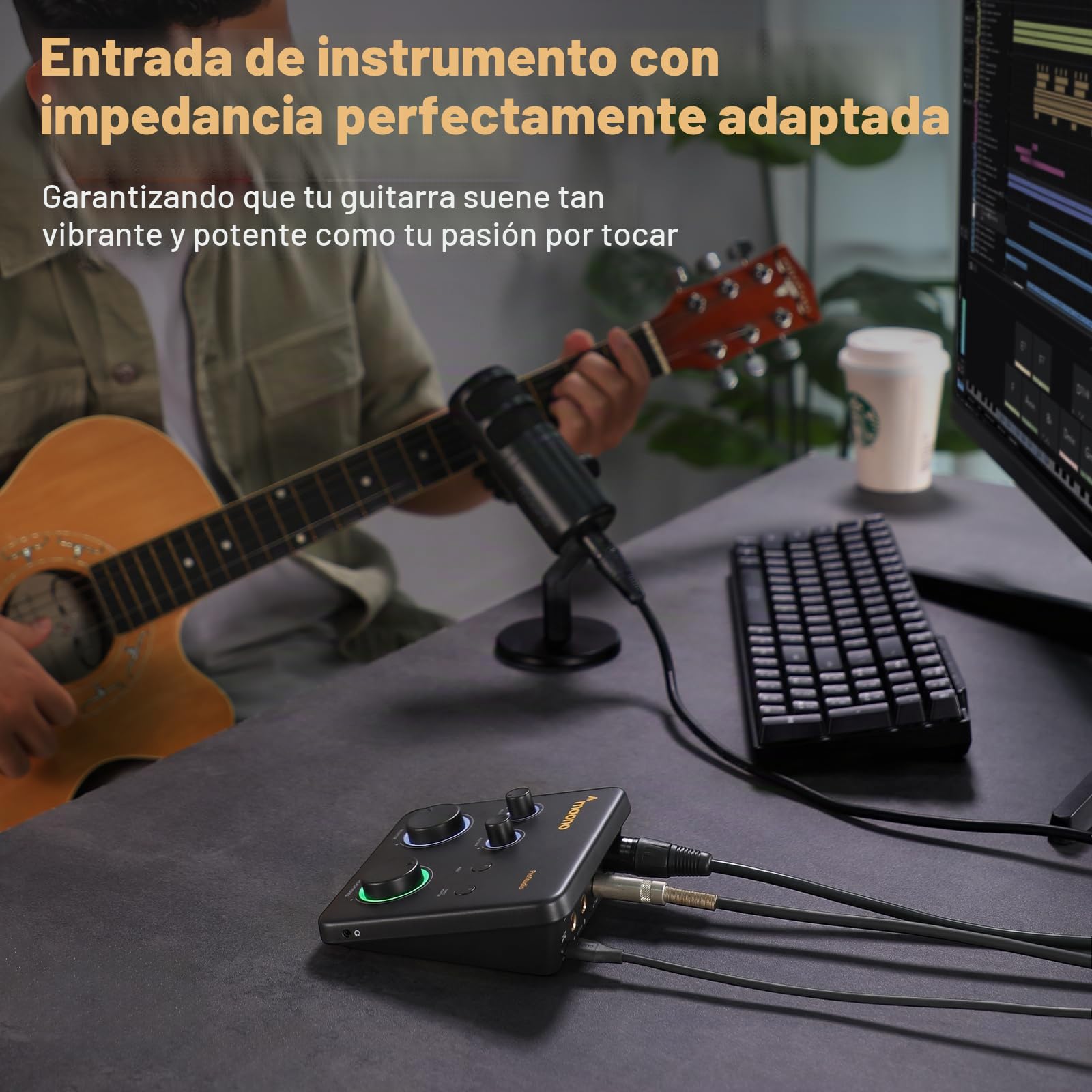MAONO Mezclador de audio USB: interfaz con entrada XLR, software de enrutamiento de 24 bits/192 kHz, loopback, controlador ASIO para grabación de música, estudio en casa, guitarra, podcasts, streaming