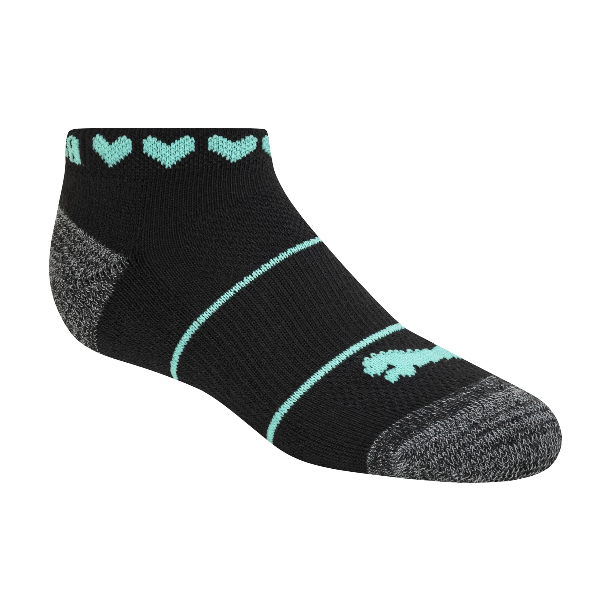 PUMA Girls' Little 8 Pack Low Cut Socks + Hair Ties
