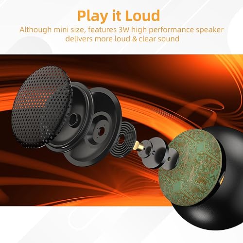 Miniatura 6 de Paquete de 2 mini altavoces portátiles, altavoz pequeño Bluetooth, micro altavoz inalámbrico para teléfonoPCtableta, batería recargable, micrófono