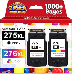 PG-275XL CL-276XL High Yield Replaced for Canon 275 and 276 Ink Cartridges
