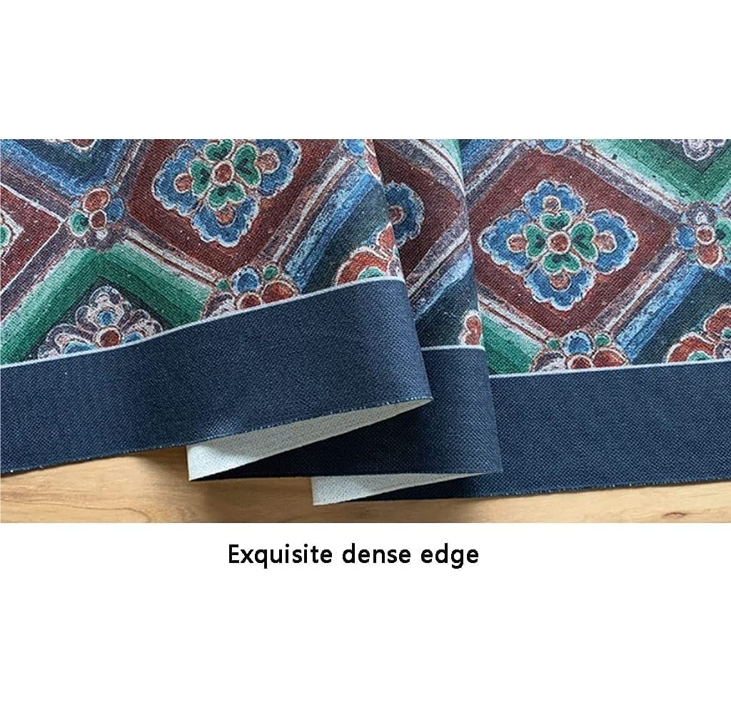Camino Mesa Único Camino De Mesa Retro Zen Algodón Lino Cama Bandera TV Gabinete Decoración Tela Larga Cubierta Polvo Decoración(71 Inches)