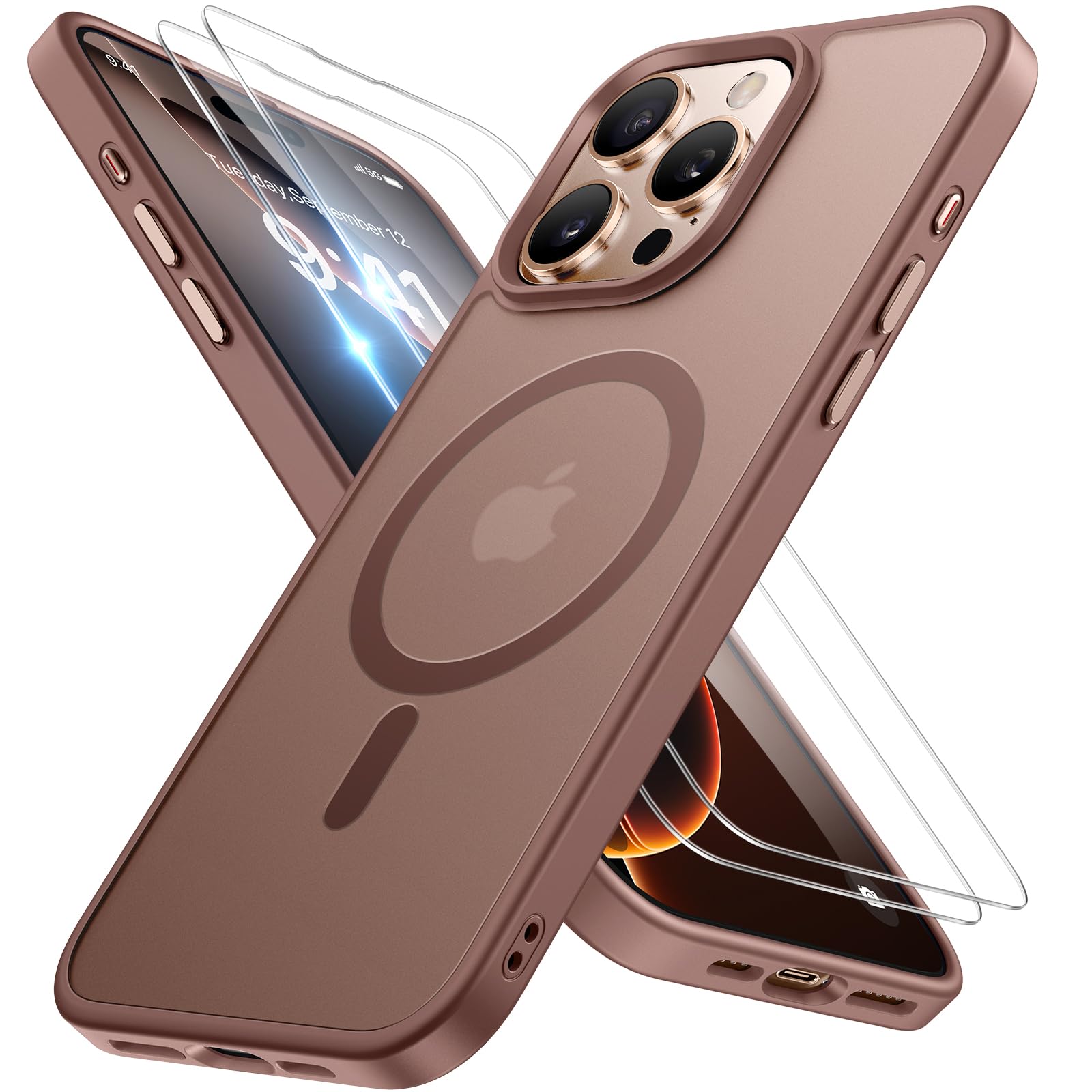 Miracase Magnetisch für iPhone All Series Hülle mit Magsafe [TOP Militärschutz & Magnetkraft] Stoßfest Kratzfest mit Samtiger Haptik Extrem Langlebig Handyhülle für iPhone