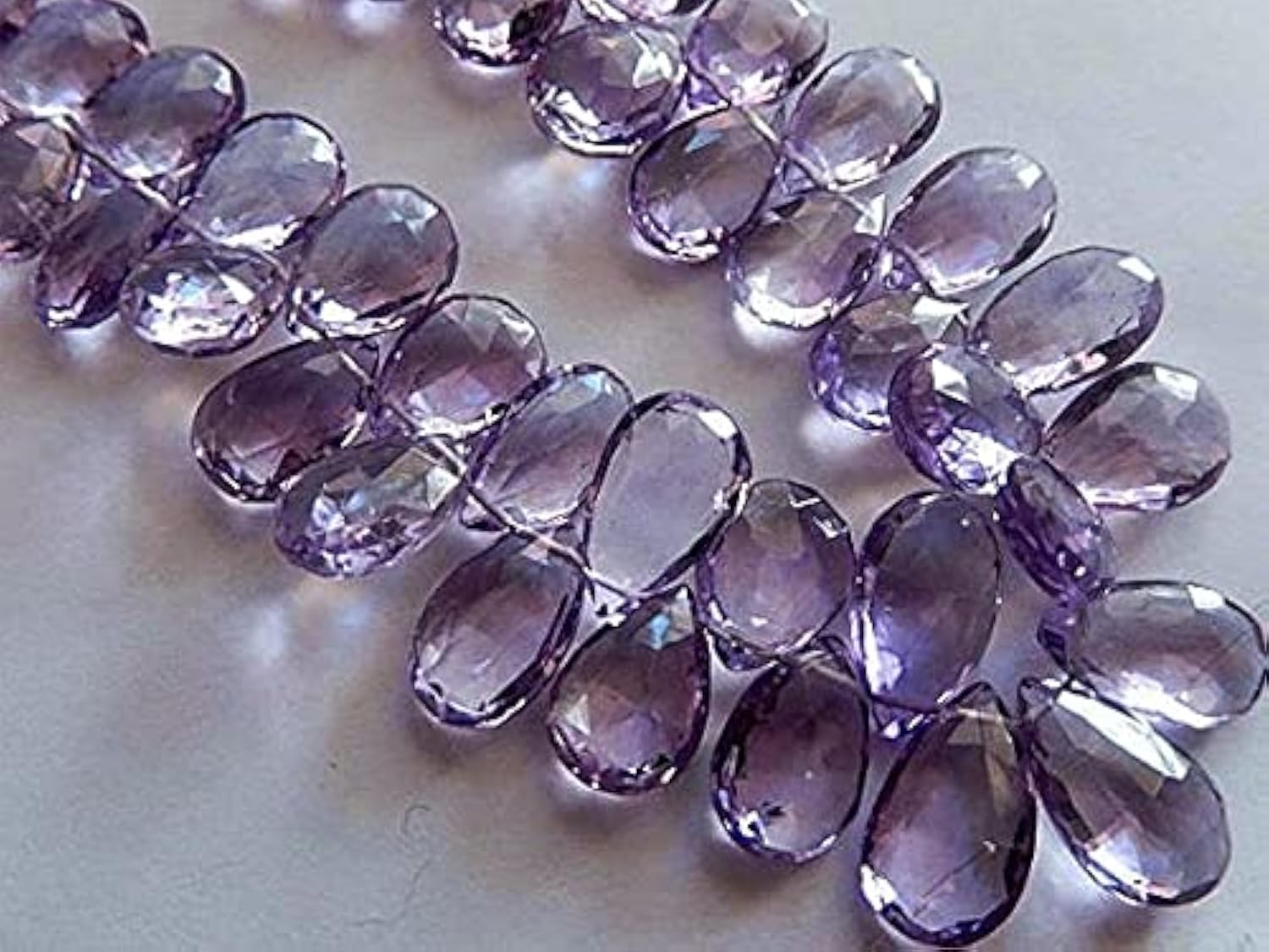 Améthyste briolette poire 9-12mm LKBEADS pour création bijoux